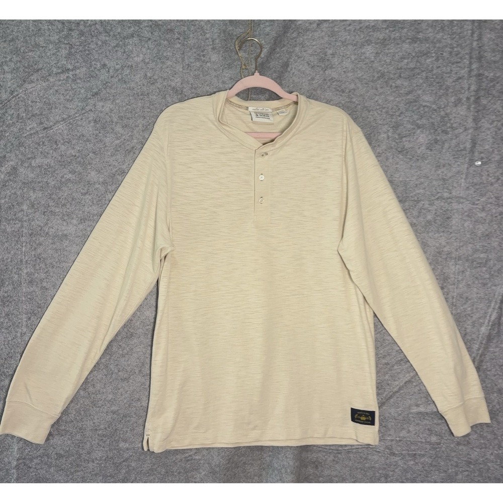 Scotch & Soda Amsterdam Henley Shirt Mens Sz L Cream‎ Beige Lightweight
